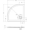Душевой поддон из литьевого мрамора 80x80 см BELBAGNO TRAY-MR-UNO-R-80-550-35-W
