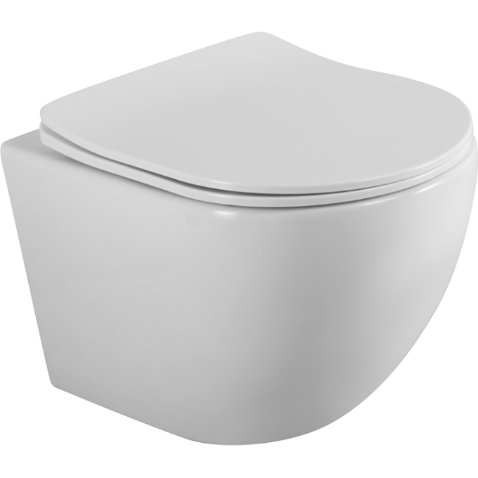 Унитаз подвесной BELBAGNO UNO 2.0 BB7306CHR/SC безободковый с сиденьем дюропласт soft close